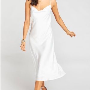 Ivory Luxe Satin Veronica Cowl Dress - Show me your Mumu